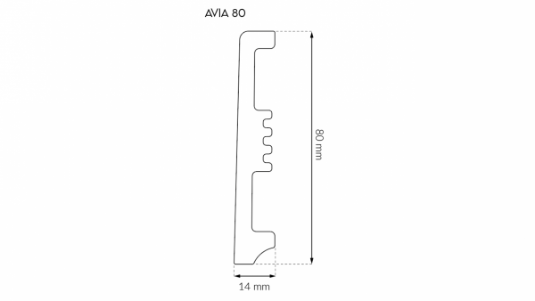 Kunststoff sockelleiste | AVIA ST810 | 100% PVC FREI | 80 MM x 2200 MM