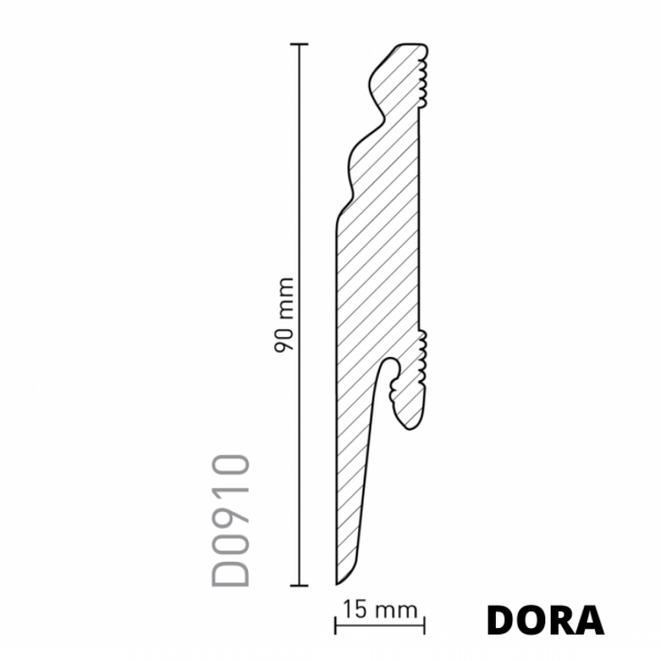 Sockelleiste Berliner Profil | DORA 2400mm x 90mm | WEISS, 100% wasserfest